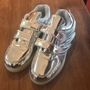 Silver light up sneakers